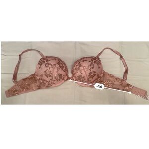 Victoria's Secret Dream Angels Push-up Bra Sz 30D Shimmery Pink Rose Gold